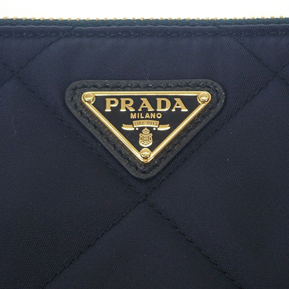 Prada Chain Shoulder Bag 1ni054 Handbag Tessuto Impuntu Nylon Navy Leather Gold