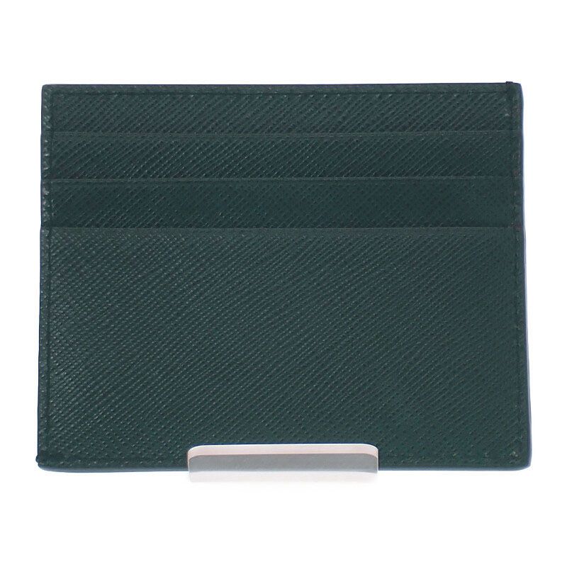 Prada Triangle 2mc223_qhh_f077u Card Case Saffiano Green Smeraldo Men's Women's
