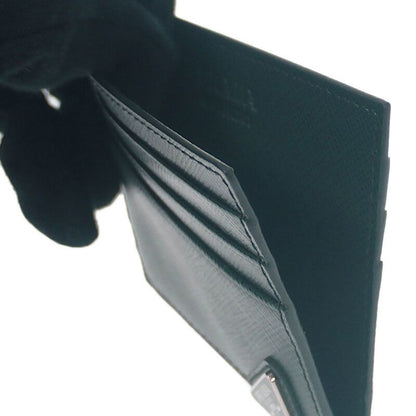 Prada Triangle 2mc223_qhh_f077u Card Case Saffiano Green Smeraldo Men's Women's