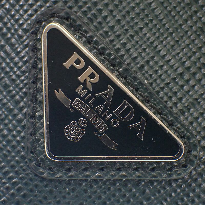 Prada Triangle 2mc223_qhh_f077u Card Case Saffiano Green Smeraldo Men's Women's