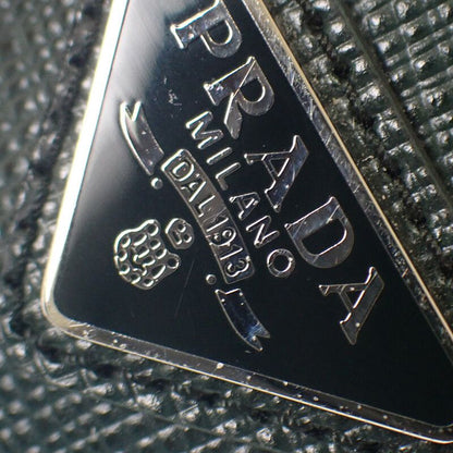 Prada Triangle 2mc223_qhh_f077u Card Case Saffiano Green Smeraldo Men's Women's