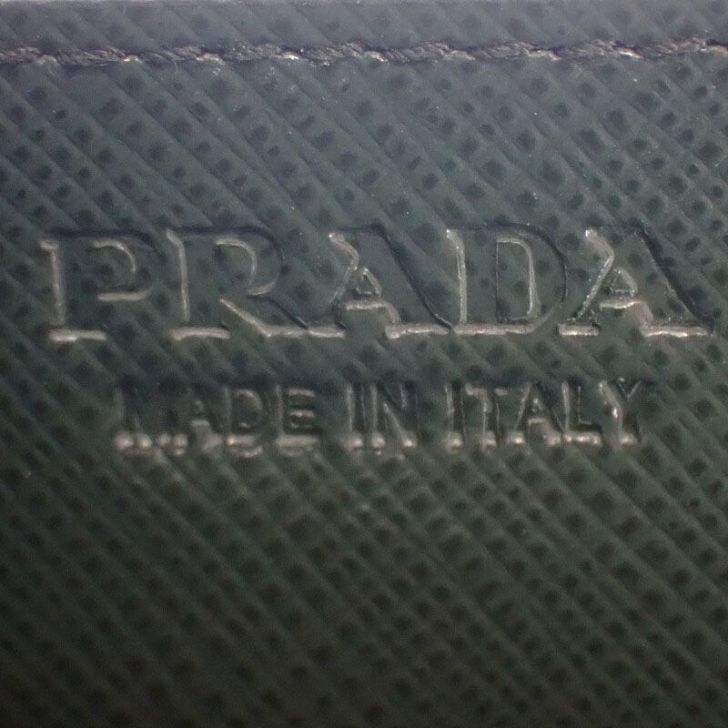 Prada Triangle 2mc223_qhh_f077u Card Case Saffiano Green Smeraldo Men's Women's