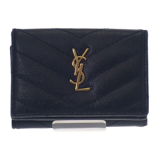 Saint Laurent Monogram Origami Tiny 668274bowa11000 Trifold Wallet Calf Black