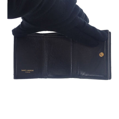 Saint Laurent Monogram Origami Tiny 668274bowa11000 Trifold Wallet Calf Black