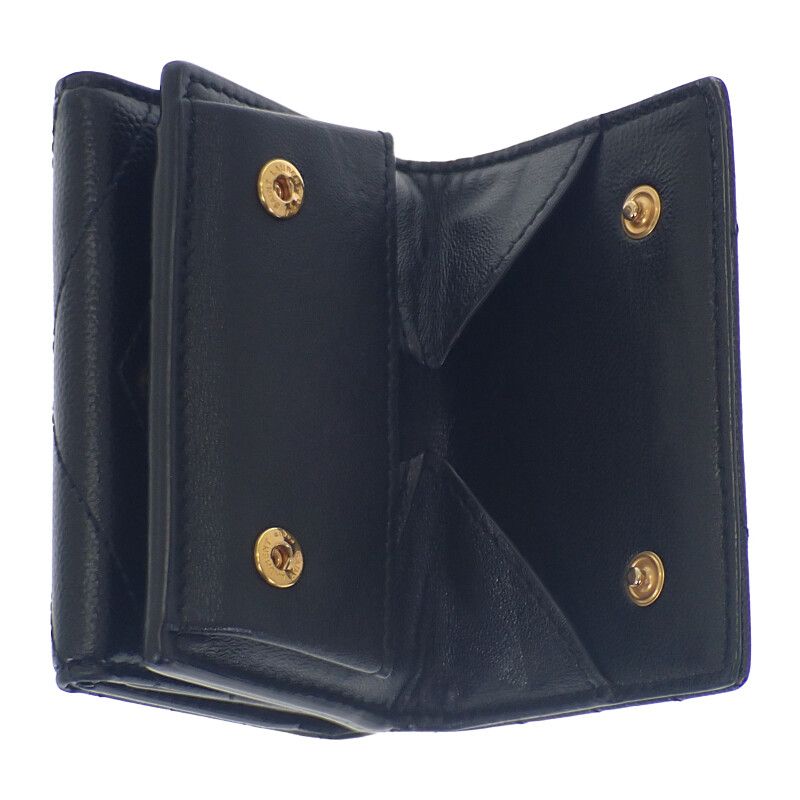 Saint Laurent Monogram Origami Tiny 668274bowa11000 Trifold Wallet Calf Black