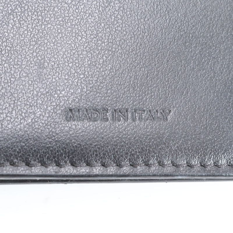 Celine Leather Long Wallet Fold Long Wallet Black Billfold Genuine Leather