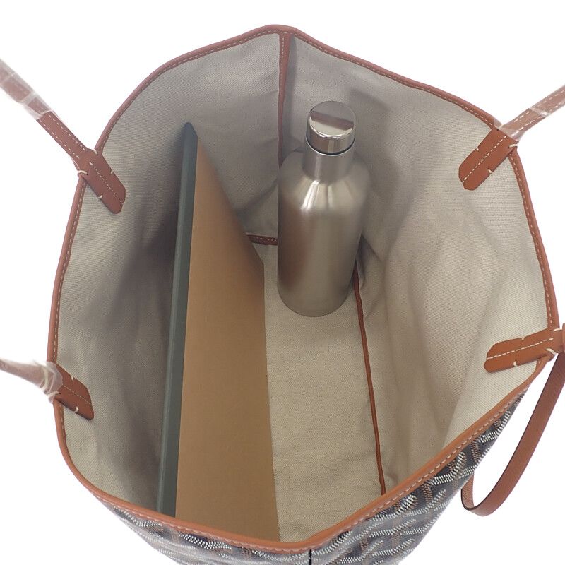 Goyard Saint Louis PM Stlouipmlty01cl03p Tote Bag Calf Goyardine Canvas Natural