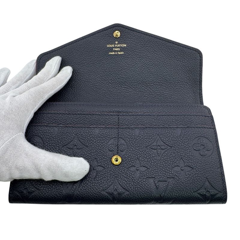 Louis Vuitton M62125 Flap Fold Portefeuille Sarah Long Wallet Marine Rouge Women