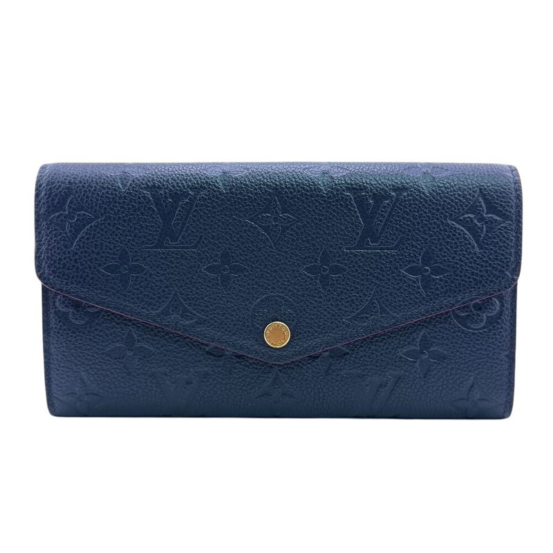 Louis Vuitton M62125 Flap Fold Portefeuille Sarah Long Wallet Marine Rouge Women