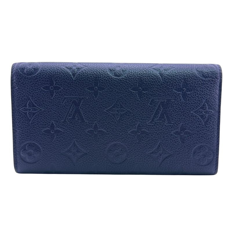 Louis Vuitton M62125 Flap Fold Portefeuille Sarah Long Wallet Marine Rouge Women