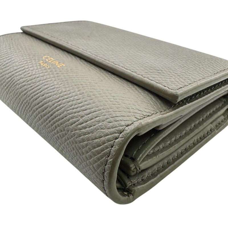 Celine Compact Wallet Logo Small Trifold Wallet Trifold Wallet Glaze Women's