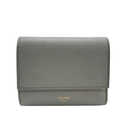 Celine Compact Wallet Logo Small Trifold Wallet Trifold Wallet Glaze Women's