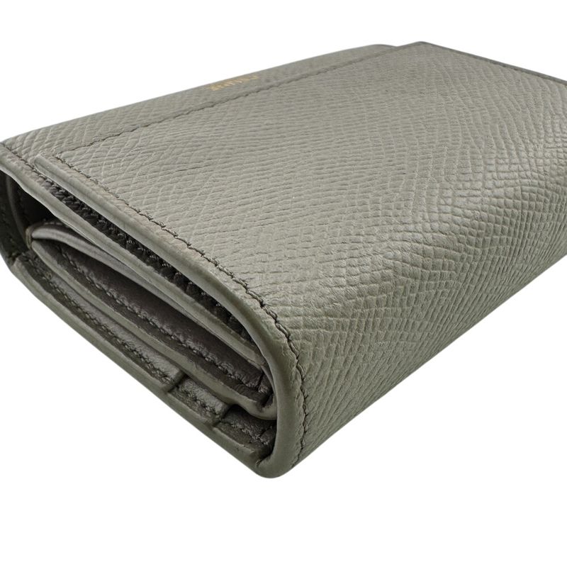 Celine Compact Wallet Logo Small Trifold Wallet Trifold Wallet Glaze Women's