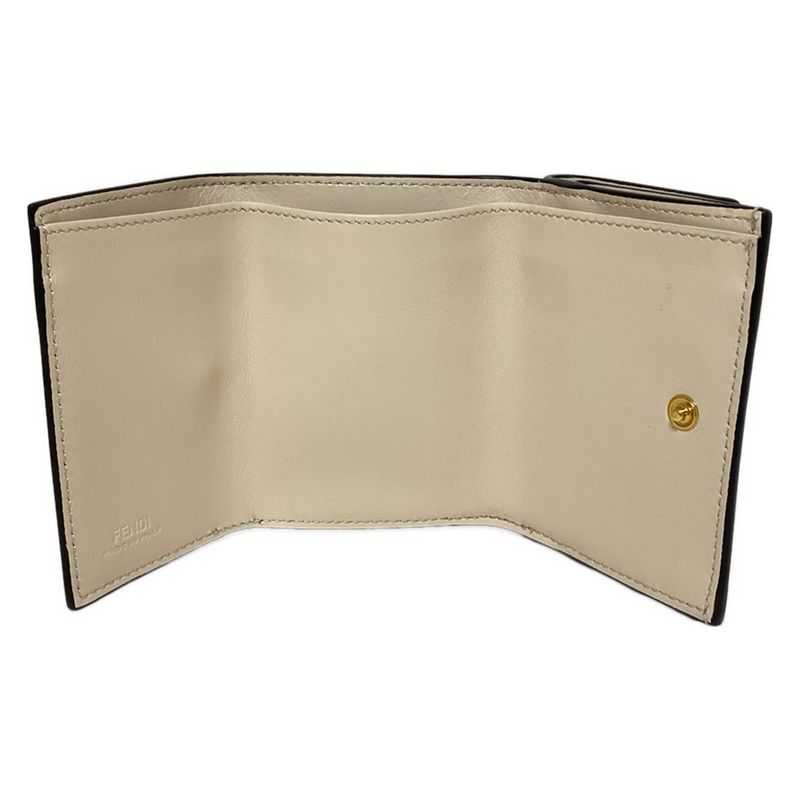 Fendi Trifold Wallet - 8m0395 Ivory Leather
