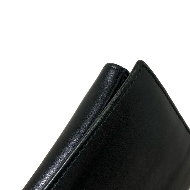 Celine Long Wallet With Circle Logo Black Leather