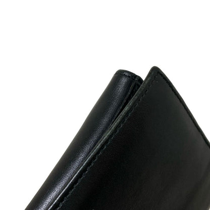 Celine Long Wallet With Circle Logo Black Leather