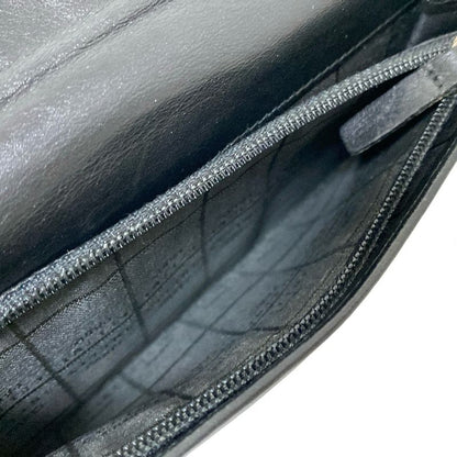 Celine Long Wallet With Circle Logo Black Leather