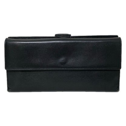 Celine Long Wallet With Circle Logo Black Leather