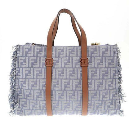 Fendi Denim Effect Ff Jacquard Bag Denim Jacquard Shoulder Tote Bag 8bh435aut4