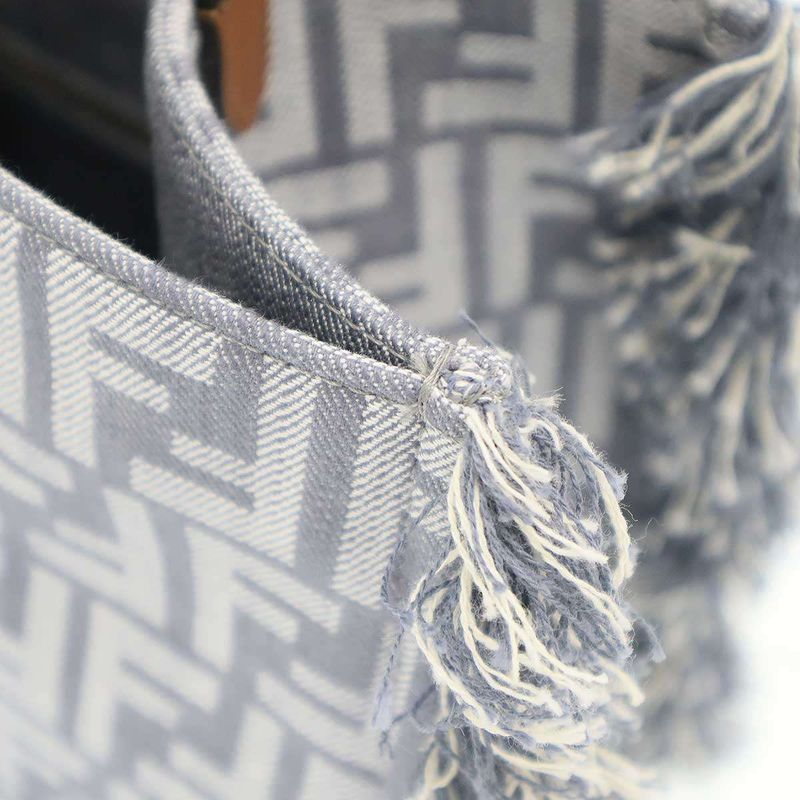 Fendi Denim Effect Ff Jacquard Bag Denim Jacquard Shoulder Tote Bag 8bh435aut4