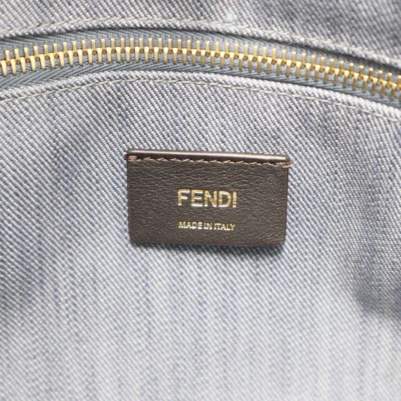 Fendi Denim Effect Ff Jacquard Bag Denim Jacquard Shoulder Tote Bag 8bh435aut4