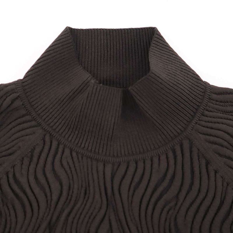 Hermes 23aw Random Pleats High Neck Knit Sweater 3h2626dp Black 40