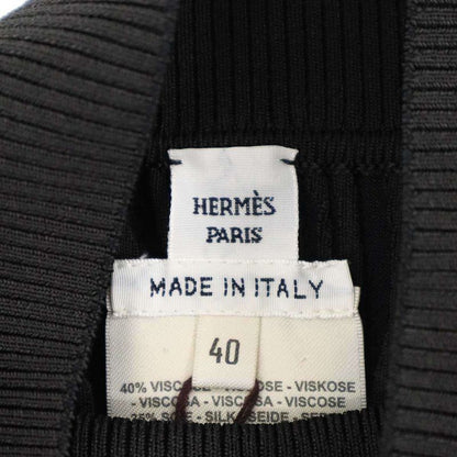 Hermes 23aw Random Pleats High Neck Knit Sweater 3h2626dp Black 40