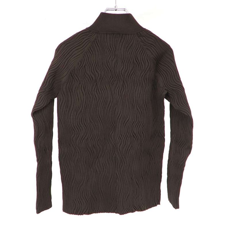 Hermes 23aw Random Pleats High Neck Knit Sweater 3h2626dp Black 40