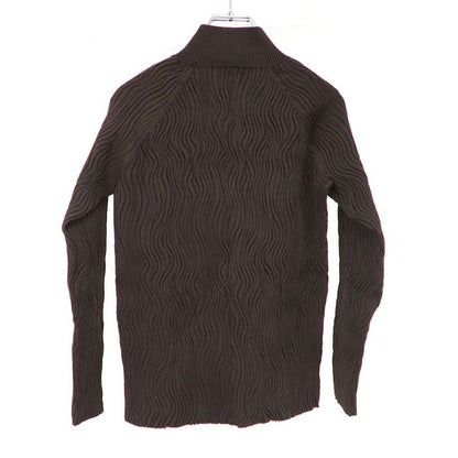Hermes 23aw Random Pleats High Neck Knit Sweater 3h2626dp Black 40