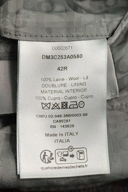 Dior Dm3c253a0580 Lined Oblique Check Jacket Men's 42R