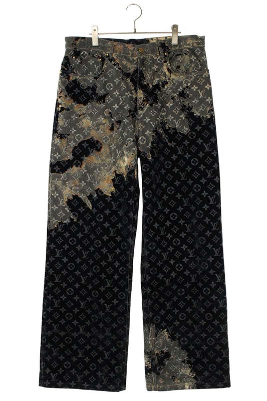Louis Vuitton 24SS Rm241m FRV Hqd02w Monogram Velour Breach Design Denim Pants