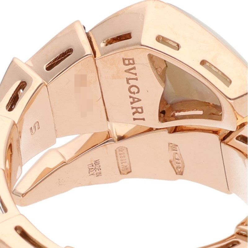 Bulgari Serpenti Viper #S 18K Pink Gold Diamond Ring Men's 9