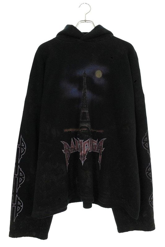 Balenciaga 23AW 744435 Tovj4 Moon Design Fleece Hoodie Men's S