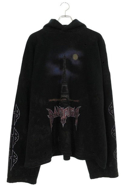 Balenciaga 23AW 744435 Tovj4 Moon Design Fleece Hoodie Men's S