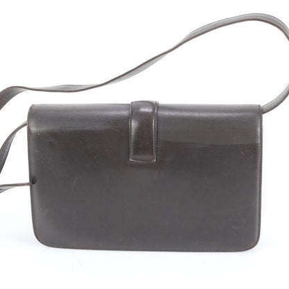 Celine Triomphe Hardware Leather Shoulder Bag Crossbody Brown Genuine Leather