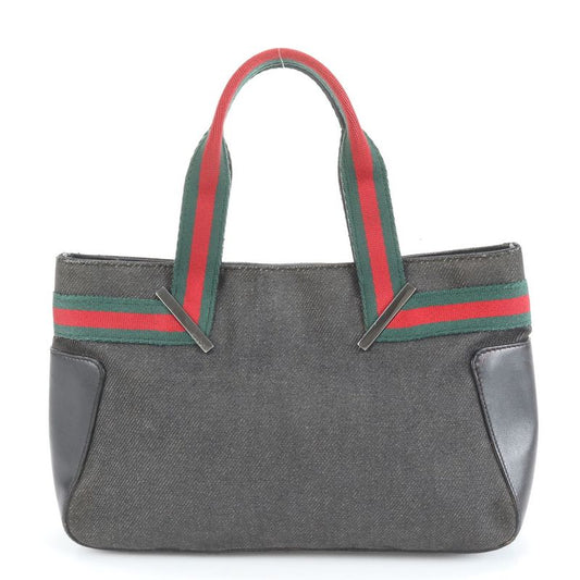 Gucci Sherry Line Leather Handbag Mini Tote 73984 Black Women's RCE Db11-1