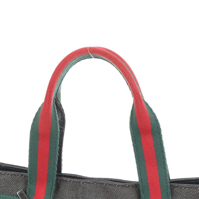 Gucci Sherry Line Leather Handbag Mini Tote 73984 Black Women's RCE Db11-1