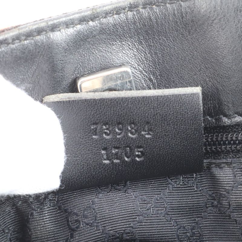 Gucci Sherry Line Leather Handbag Mini Tote 73984 Black Women's RCE Db11-1