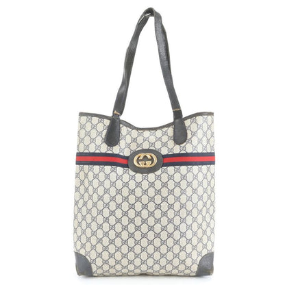 Vintage Old Gucci Interlocking GG Supreme Sherry Leather Tote Bag Shoulder A4