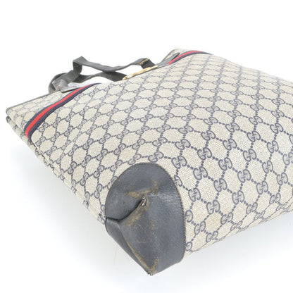 Vintage Old Gucci Interlocking GG Supreme Sherry Leather Tote Bag Shoulder A4