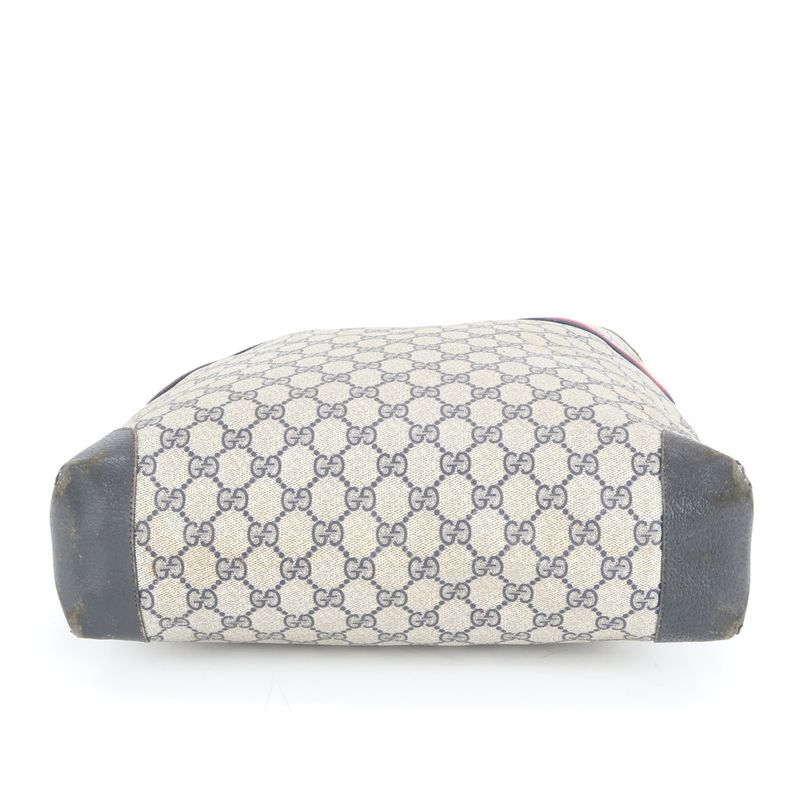 Vintage Old Gucci Interlocking GG Supreme Sherry Leather Tote Bag Shoulder A4