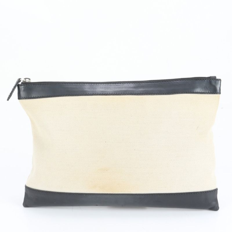 Balenciaga Navy Clip M Leather Second Bag Clutch 373834 Commuter Business Black