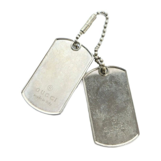 Gucci Charm Lanyard Key Holder Logo Dog Tag Silver Color - GY18 MQ - OH