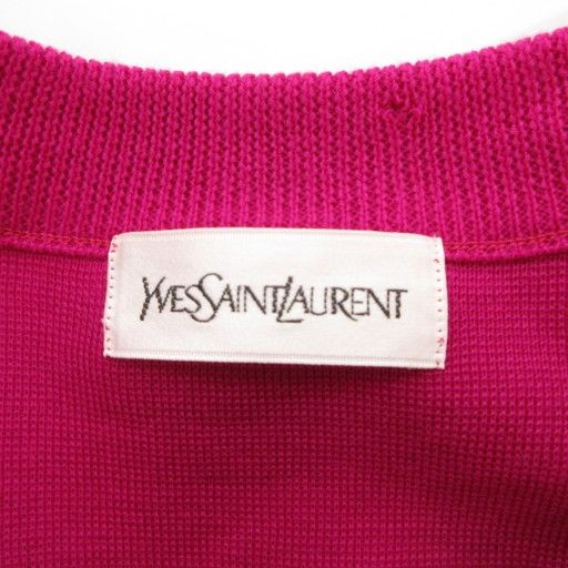 Yves Saint Laurent YVES Saint Laurent Vintage Cardigan M Knit Logo Button Long