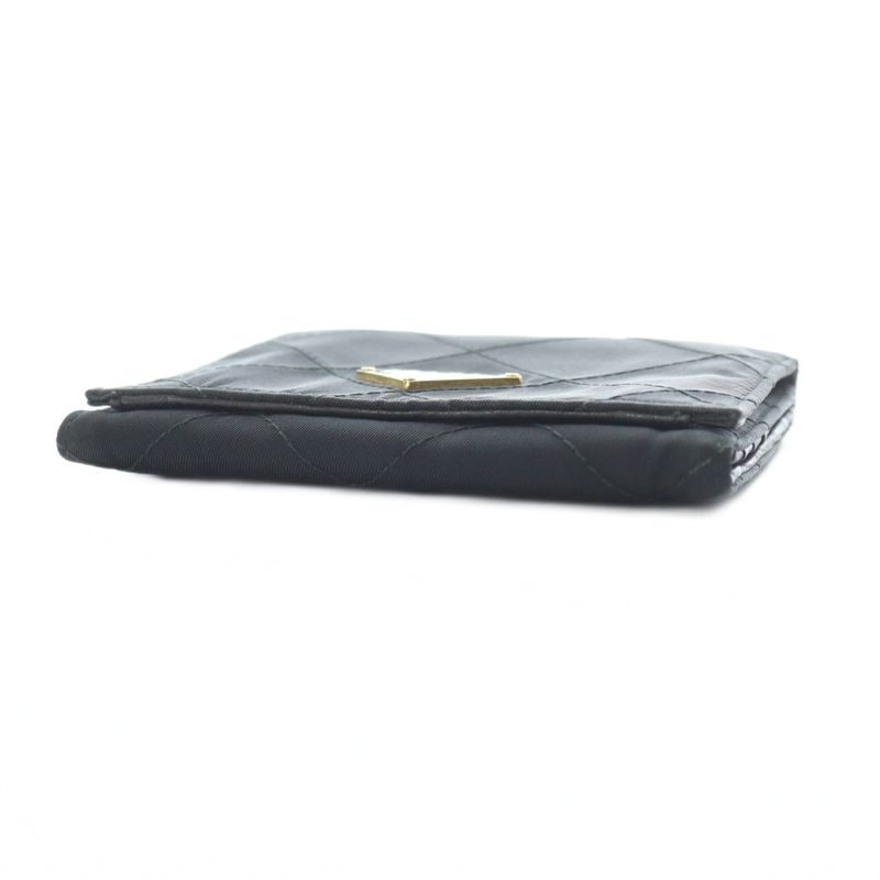 Prada Fold Wallet Quilted Nylon Leather Triangle Plate Logo Black - GY11 MQ - OH