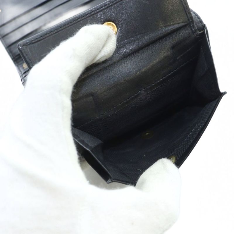 Prada Fold Wallet Quilted Nylon Leather Triangle Plate Logo Black - GY11 MQ - OH