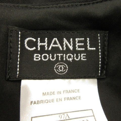 Chanel Bouteoque 97A Vintage Skirt Tight Knee Length Knee Length Grosgrain Tape