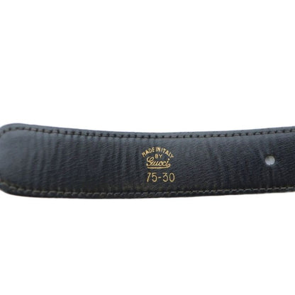 Gucci Belt G Logo Buckle Leather Gold Hardware 75-30 Black - GY11 MQ - OH