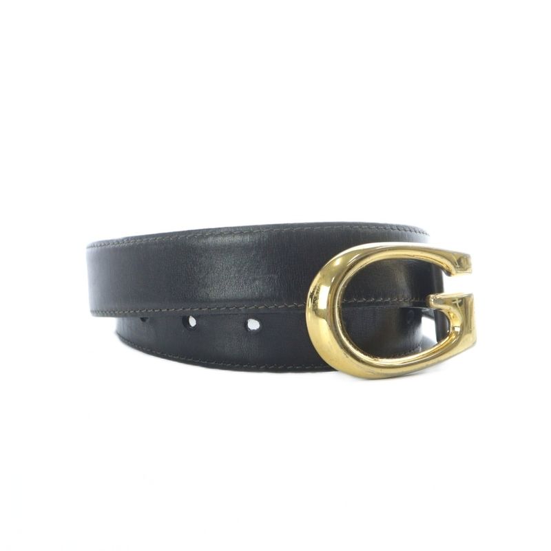 Gucci Belt G Logo Buckle Leather Gold Hardware 75-30 Black - GY11 MQ - OH