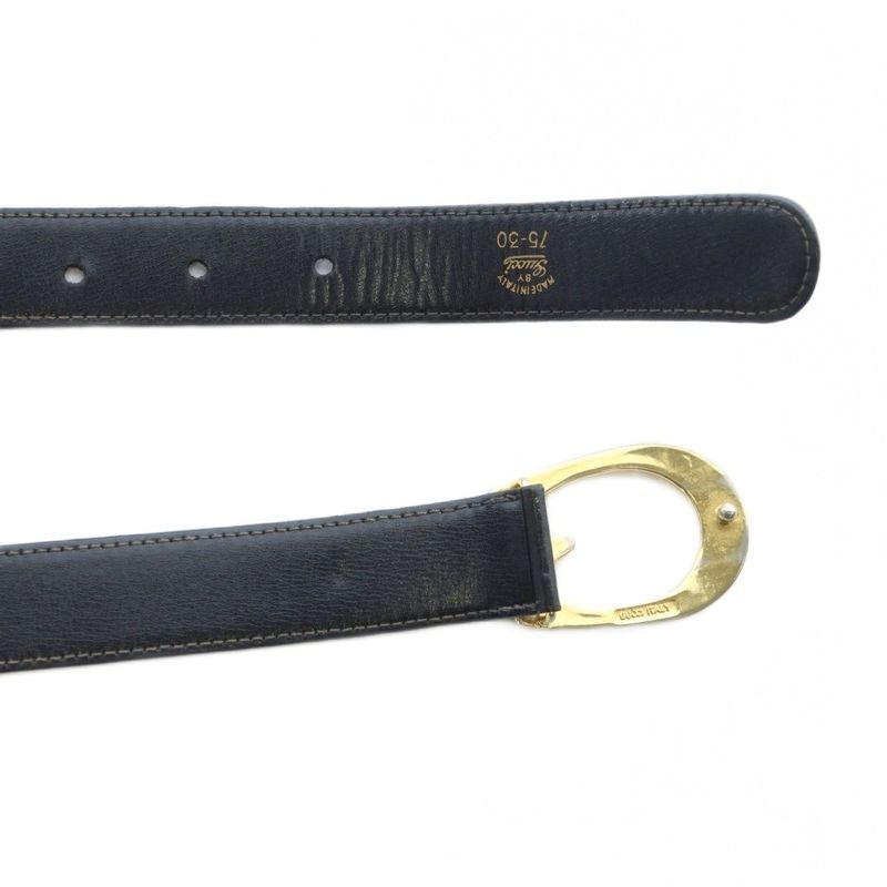 Gucci Belt G Logo Buckle Leather Gold Hardware 75-30 Black - GY11 MQ - OH